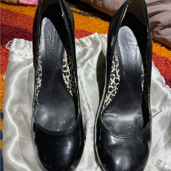 Coach patent leather black wedge 9 - Picture 3 of 5